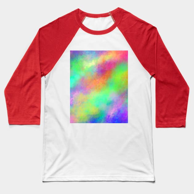Rainbow Candy Wispy Sky Baseball T-Shirt by Art by Deborah Camp